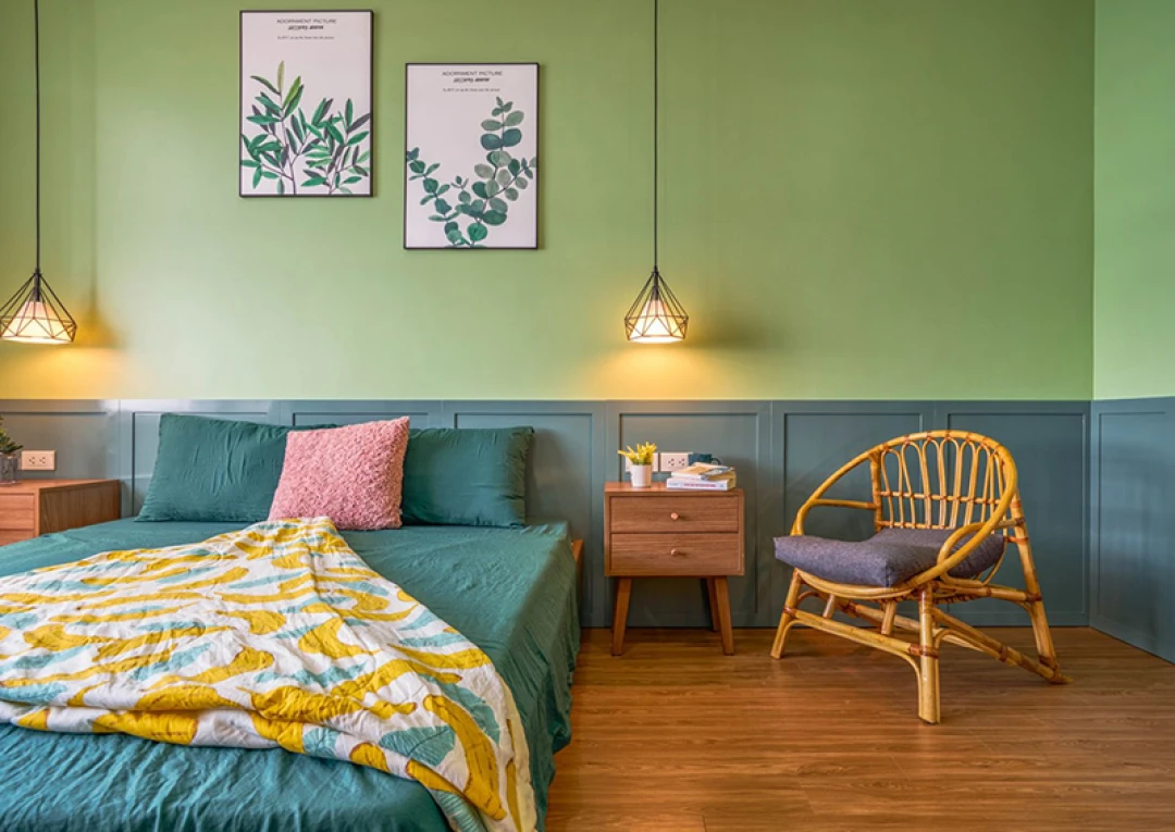 nội thất phòng ngủ cho bé màu xanh