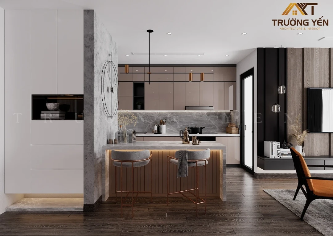 thiết kế nội thất phòng bếp hiện đại