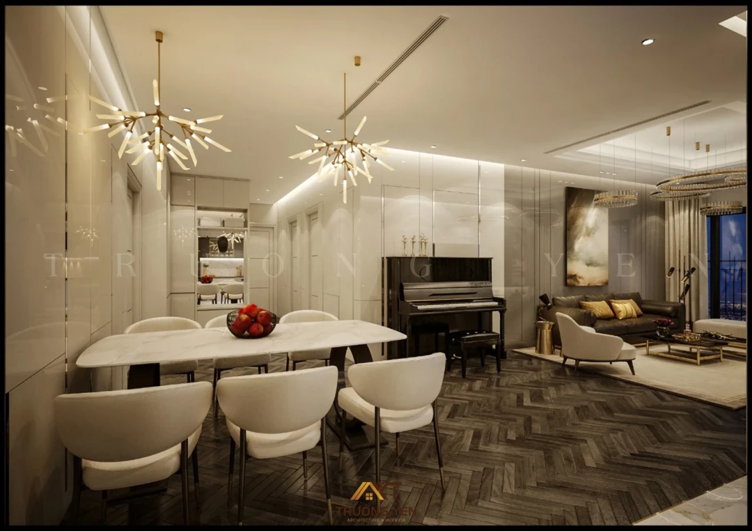 thiêt kế nội thất phòng bếp tân cổ điển