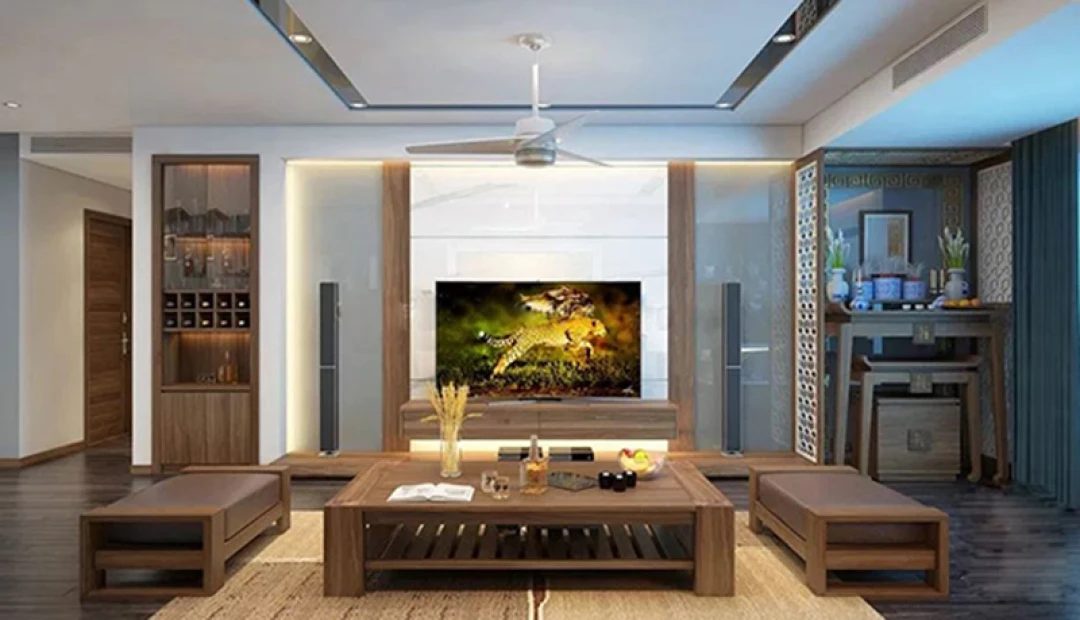 mẫu nội thất phòng khách có bàn thờ