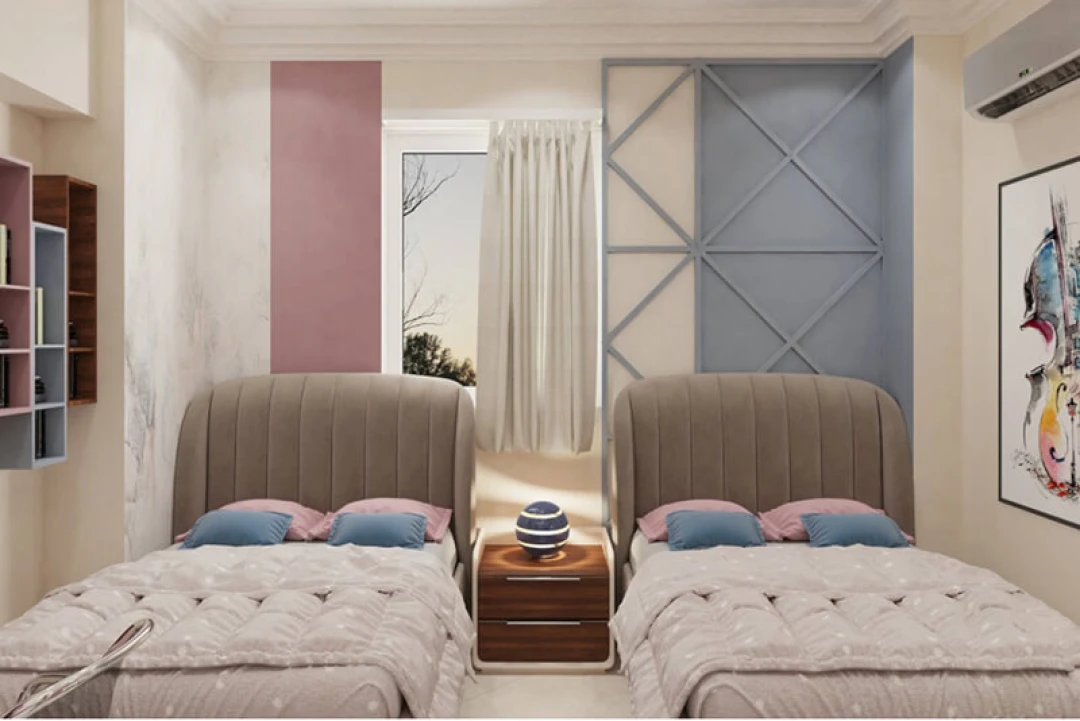 thiết kế nội thất phòng ngủ cho 2 bé gái