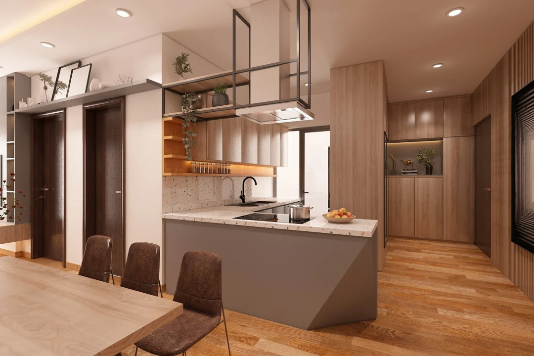 nội thất chung cư bằng gỗ